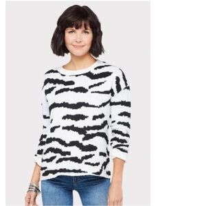 John + Jenn Zebra Pattern Sweater – Women’s – Cozy Knit Pullover Size XS
